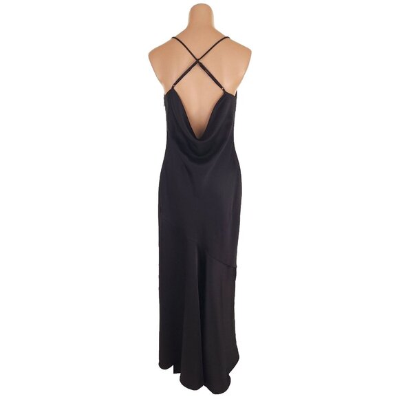 Halston Heritage Cowl Neck Slip Dress Size 8 Black $450 - Picture 7 of 16